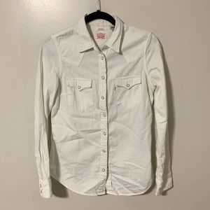 Levis White Denim Button-up